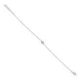 0.05ct 14k White Gold Diamond Pave Circle Bracelet